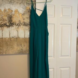Green Adelyn Rae jumpsuit with pockets